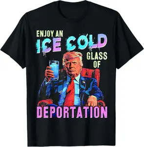100% Cotton ICE Enjoy An Ice Cold Glass Of Deportation T-Shirt