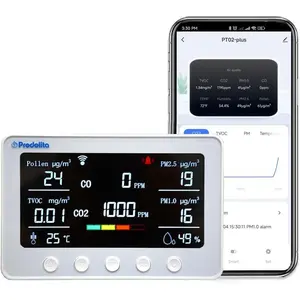 8 in 1 Indoor Air Quality Monitor Smart IAQ Monitor for Pollen, TVOC, PM2.5, PM1.0, Temperature and Humidity, Wi-Fi Enabled App, 5G Wi-Fi carbon  monoxide
