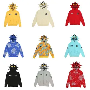 Halloween Unisex 3D Printed Hoodie | Loose-Fit Polyester Zip-Up Jacket, Casual Streetwear for Men & Women Menswear Sweatshirts