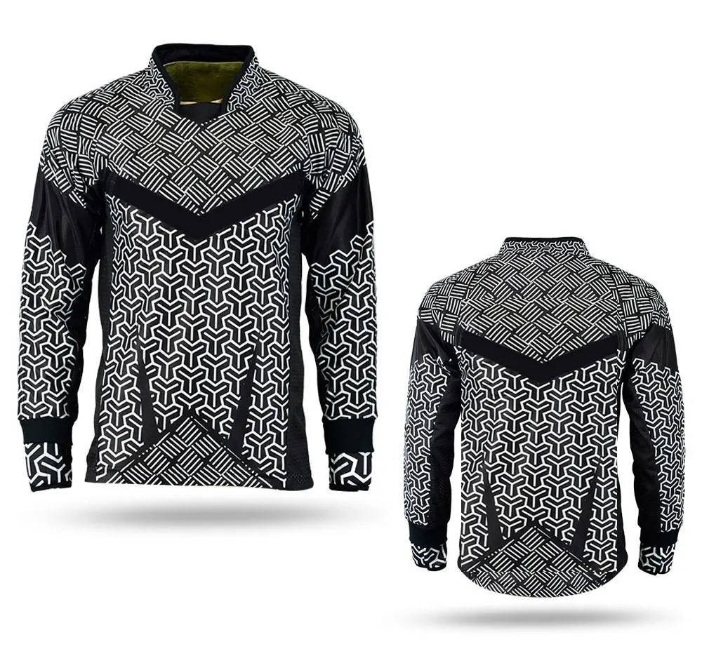 Galaxy High Quality Paintball Long Sleeve Padded Lightweight Jersey Black - 1141