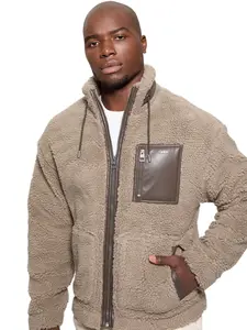 GUESS Male Faux-Sherpa Full-Zip Jacket