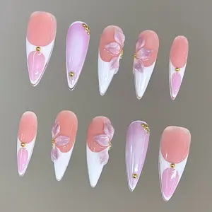 NailVesta MOCHI BLOSSOM– 100% Handcrafted 3D Press-On Nails | Reusable, Long-Lasting, Salon-Quality