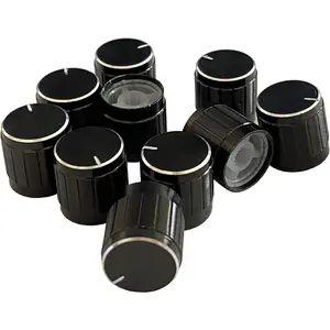 10pcs 6mm 17x17mm Black Rotary Dimmer Switch Knob Replacement Knob Control for Floor Lamp