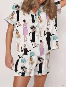 Stylish Women s Breakfast at Tiffany s Satin Pajama Set - Soft Sleepwear in All Sizes!