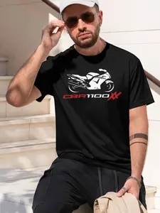 CBR 1100 XX bird 2026 new model Black/White Tee Stylish & Comfortable Loose Crew Neck Short Sleeve T-shirts Versatile On Trend Eye Catching Printed Graphic Casual Tee for Daily Wear Outings & Le