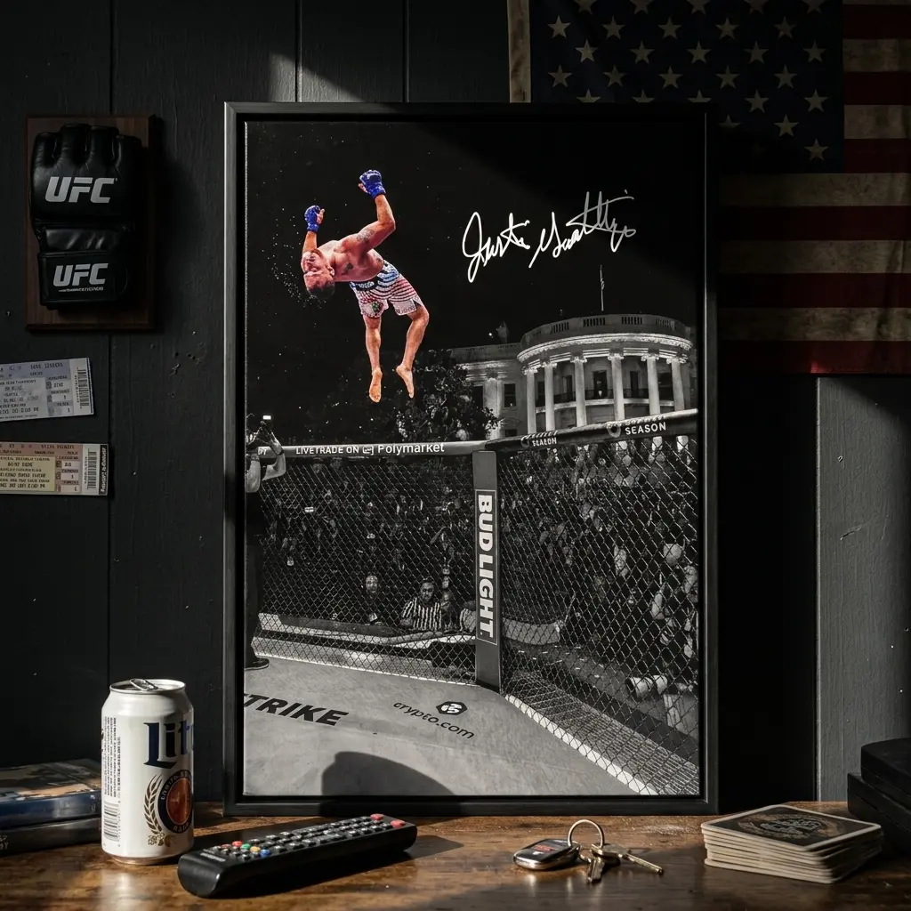 Justin Gaethje Poster, Iconic White House Backflip Poster, UFC Freedom 250, Signed MMA Poster, MMA Fan Gift Justin Gaethje Poster, Iconic White House Backflip Poster, UFC Freedom 250, Signed MMA Poster, MMA Fan Gift