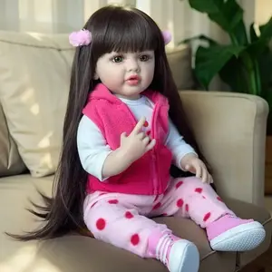 Reborn Lovely  22 inch 55 cm Reborn Baby Dolls Full Body Vinyl Girl Eyes Opened Reborn Baby Dolls Realistic Anatomically Correct Real Girl,Handmade Lifelike Multicolor Gift for Child Realistic Weighted Reborn Baby Doll chubby  doll
