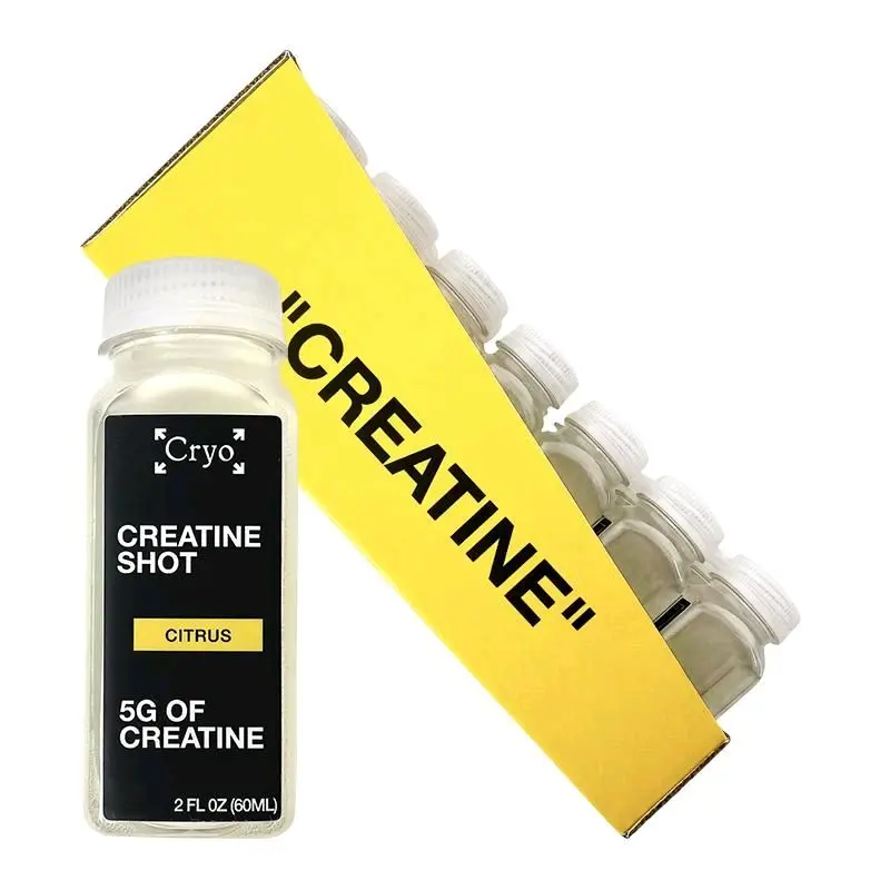 Cryo Liquid Creatine Shots — Citrus Flavor, 5g Liposomal Creatine Monohydrate Per Shot Organic & Third-Party Tested