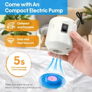 Space Saving Vacuum Bags for Clothes with Cordless Pump, 15 Pack Compression Storage Bags for Travel Packing Luggage and Home Use