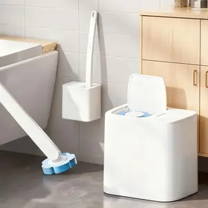 New Disposable Toilet Brush Set with 24 Replacement Heads, Wall-Mounted Bathroom Cleaning System for Sink, Bathtub, Drain, Faucet, Urinal