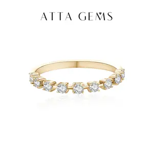 Round Cut D Color VVS1 Synthetic Moissanite Engagement Wedding Band  for Women Anniversary Gift R036