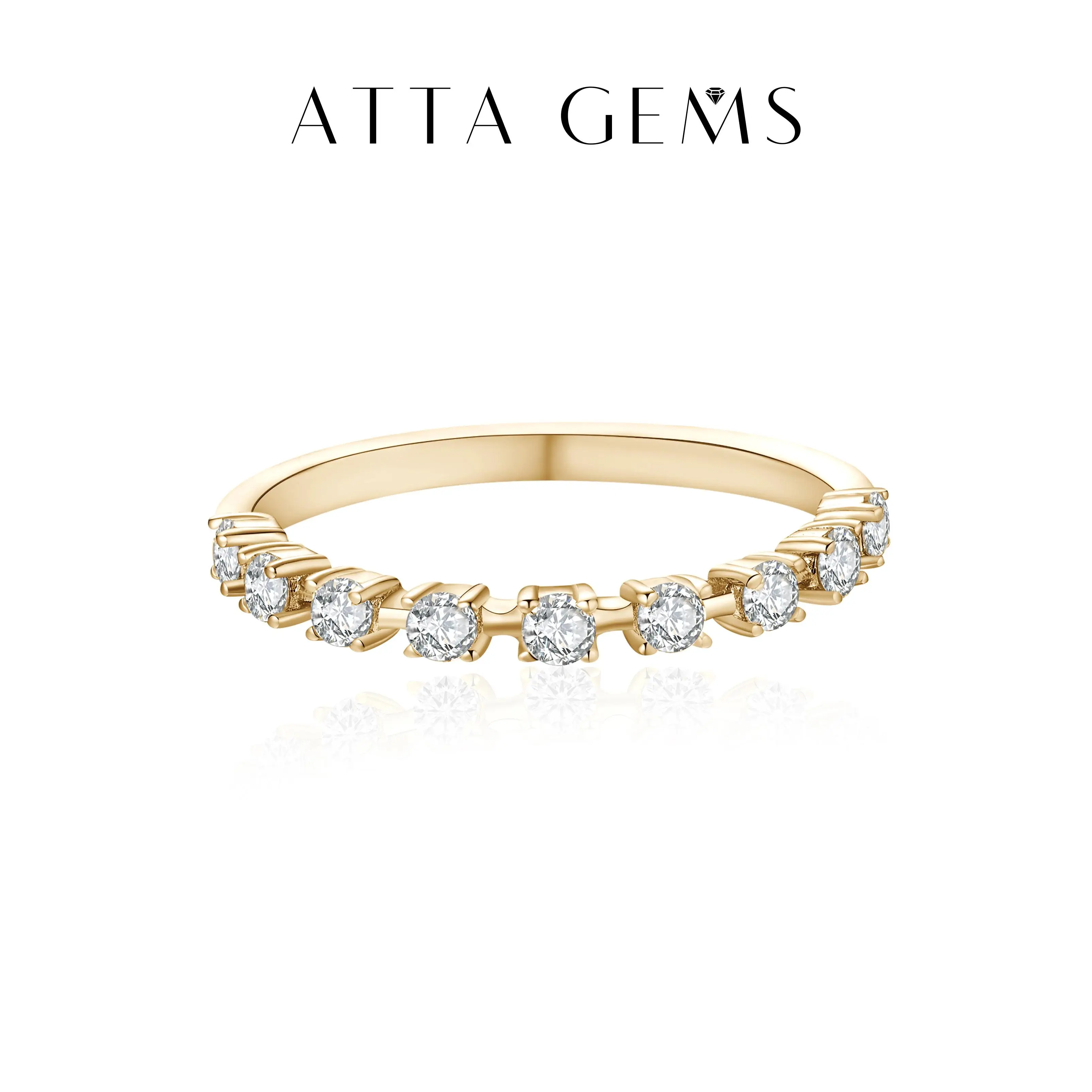 Round Cut D Color VVS1 Synthetic Moissanite Engagement Wedding Band for Women Anniversary Gift R036