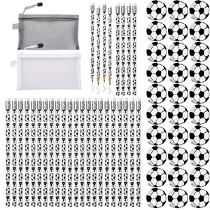 60PCS Soccer Pencils and Erasers - Wooden Pencils for Themed Birthday Party Favors, Students Stationery, Party Reward, School Office Supplies summervibes