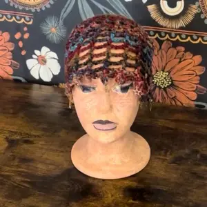 Crochet Mesh Beanie - White Knitted Hat with Unique Mesh Design for Stylish Look