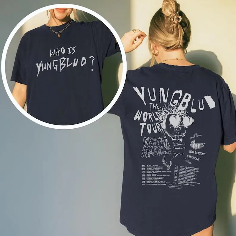 Women's 2026 Tour Graphic Short-Sleeve T-Shirt - Soft Cotton Vintage Punk Rock Fan Tee, Casual Round Neck Digital Print All-Seasons Alt Streetwear with Relaxed Baggy Style