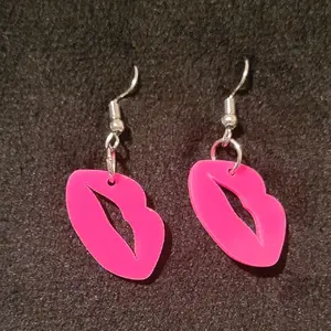 Pink Lip Earrings