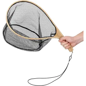 Fly Fishing Net, Soft Mesh Trout with Handle, Catch and Release Landing for Freshwater, Saltwater, Gift for Anglers & Fly Fishing Enthusiasts