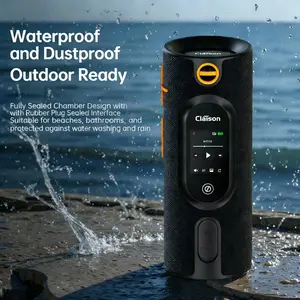 IPX6 Waterproof Touch Screen Speaker | 120dB Hi-Fi Sound, Bluetooth 5.3, Dual Pairing, 3600mAh, For Hiking/Cycling/Camping/Gaming/Gifting