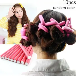 10 Flexible Foam Rollers for Curly Hair, DIY Twisted Curling Tool, Hair Curler Set for Soft Salon Quality Styles, Assorted Colors for Versatile Looks