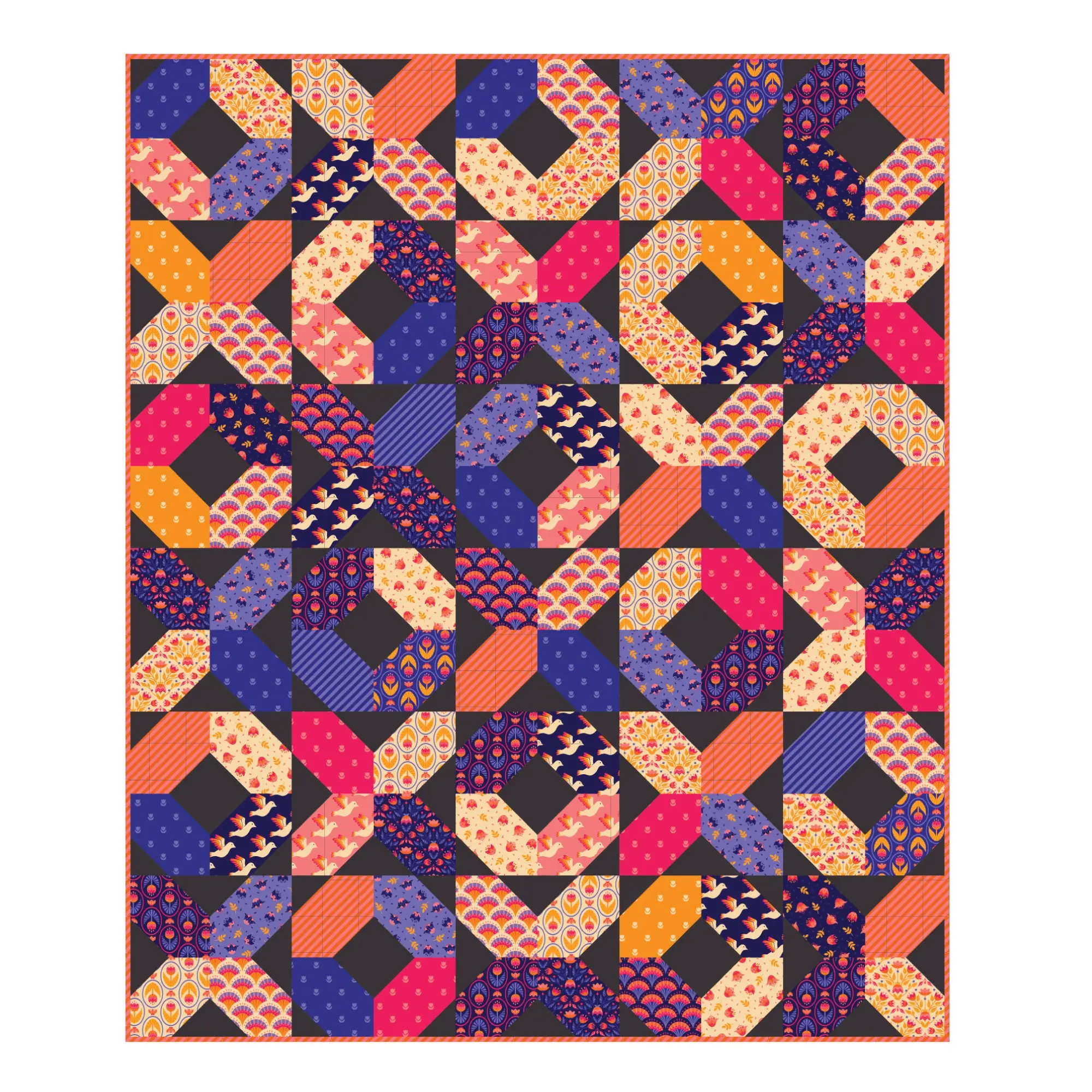 Hugs and Kisses Quilt Kit featuring Blooming Garden by Jojulein Design