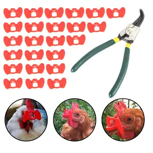 24pcs Peepers+Pliers Chicken Glasses Poultry Blinders Spectacles Anti-Pecking / 4pcs Water Drinking Cups Automatic Poultry Drinkers