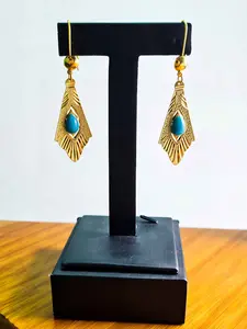 Fashion Bohemian Retro Personality Vintage Ethnic Earrings Brass rhombic Long Drop Earrings Wholesale India Dubai Jewelry for Women Wedding Gifts
