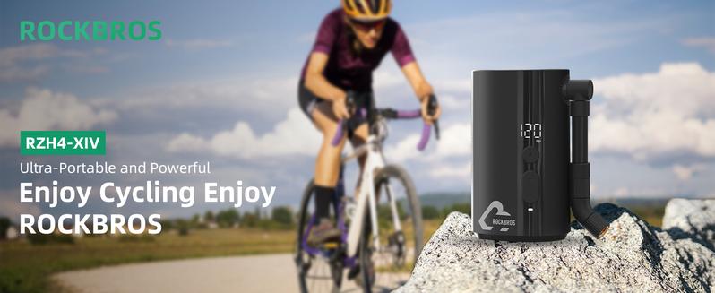 ROCKBROS 150PSI Mini Electric Bike Pump, 32s Fast Inflation, 5000mAh Bbattery, Bike Tire Pump with Digital Gauge, Auto-Shutoff, Compatible with Presta and Schrader Valves ROCKBROS 150PSI Mini Electric Bike Pump, 32s Fast Inflation, 5000mAh Bbattery, Bike Tire Pump with Digital Gauge, Auto-Shutoff, Compatible with Presta and Schrader Valves