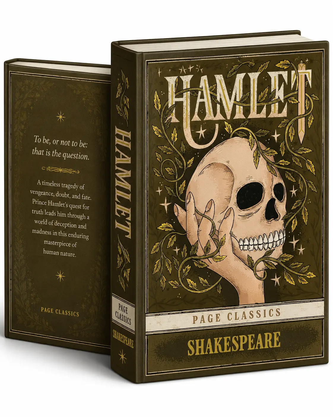 Hamlet Hardcover English Literature Book - William Shakespeare's Classic Fiction, Exploring Universal Themes of Corruption, Decay, Existentialism and Life's Meaning