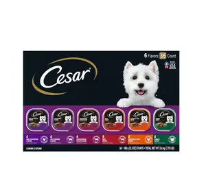 Wet Dog Food Classic Loaf in Sauce Grilled Chicken, Filet Mignon, Porterhouse Steak, Beef, Chicken & Liver and Turkey Variety Pack 3.5 oz. Easy Peel Trays (36 Count, Pack of 1)