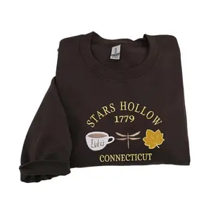 Stars Hollow 1779 Connecticut Embroidery Sweatshirt - Fall Embroidery - Show Film Embroidery