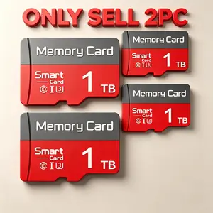 2 Pack Micro SD Card for Mobile Phones, 1TB SD Memory Card for Car Audio, MicroSDXC Card for Dash Cams, Micro TF SD Cards for Surveillance Cameras, SD Card with Adapter for PC & Durable Data Storage