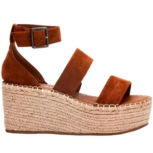 COCONUTS by Matisse Womens Soire Ankle Strap Espadrille  Casual Sandals Casual High Heel 3" & Up - Brown