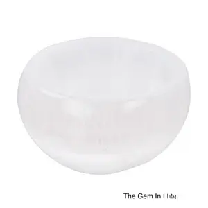 Selenite Mini Meditation Bowl - White with Smooth Finish