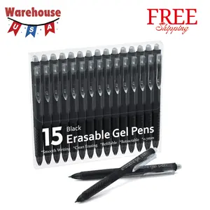 15 Pack Black Retractable Erasable Pens Clicker