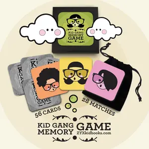 KiD GANG MEMORY CARDS GAME • Ages 3 to 103 • Velvet Pouch and Sticker • 56 Cards
