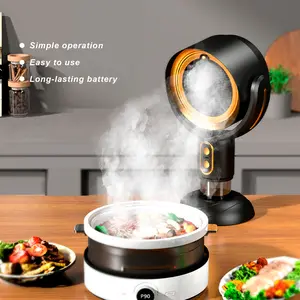 Portable Smoke Purifier For Smoking Indoors, Removable Tabletop Range Hood and Washable Filter for Indoor BBQ,Hot Pot, Extractor Hood (Gold)