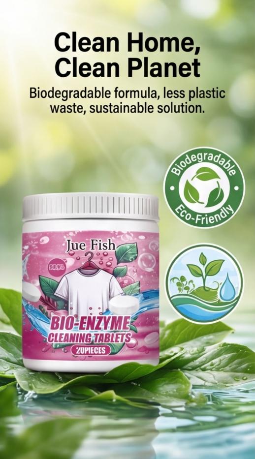 All-Purpose Multi-Effect Cleaning Tablets Removes Limescale, Mold and Sauce Stains Works on Tough Stains for Clothing, Home, Kitchen and Dining Surfaces