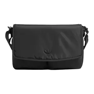 Adidas Originals 13.1L Messenger Crossbody Bag with Detachable Dual-Color Rope and Adjustable Shoulder Strap, Made from Recycled Polyester, Unisex Design in Black