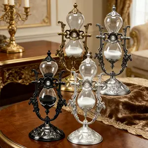 15 Minute Vintage Hourglass Timer, 360 ° Rotating Metal Sand Clock, A Unique Gift For Vintage Home Decoration, Home And Office Desktop Decoration, Christmas Gift, Birthday Gift
