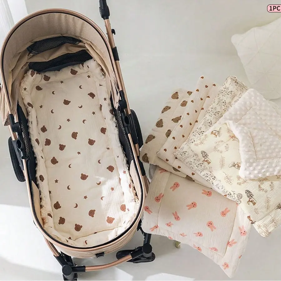 Baby Stroller Seat Cushion, Multi-Color Cartoon Design, Comfortable Soft Durable, Perfect for Car Seats and Pushchairs, Holiday Gift