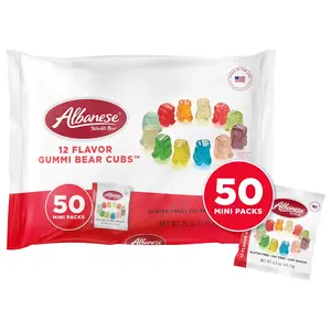 Albanese World's Gummi Snack Packs, 12 Flavor Gummi Bear Cubs, Easter Candy, Mini Packs, Great Easter Basket Stuffers, 0.5oz