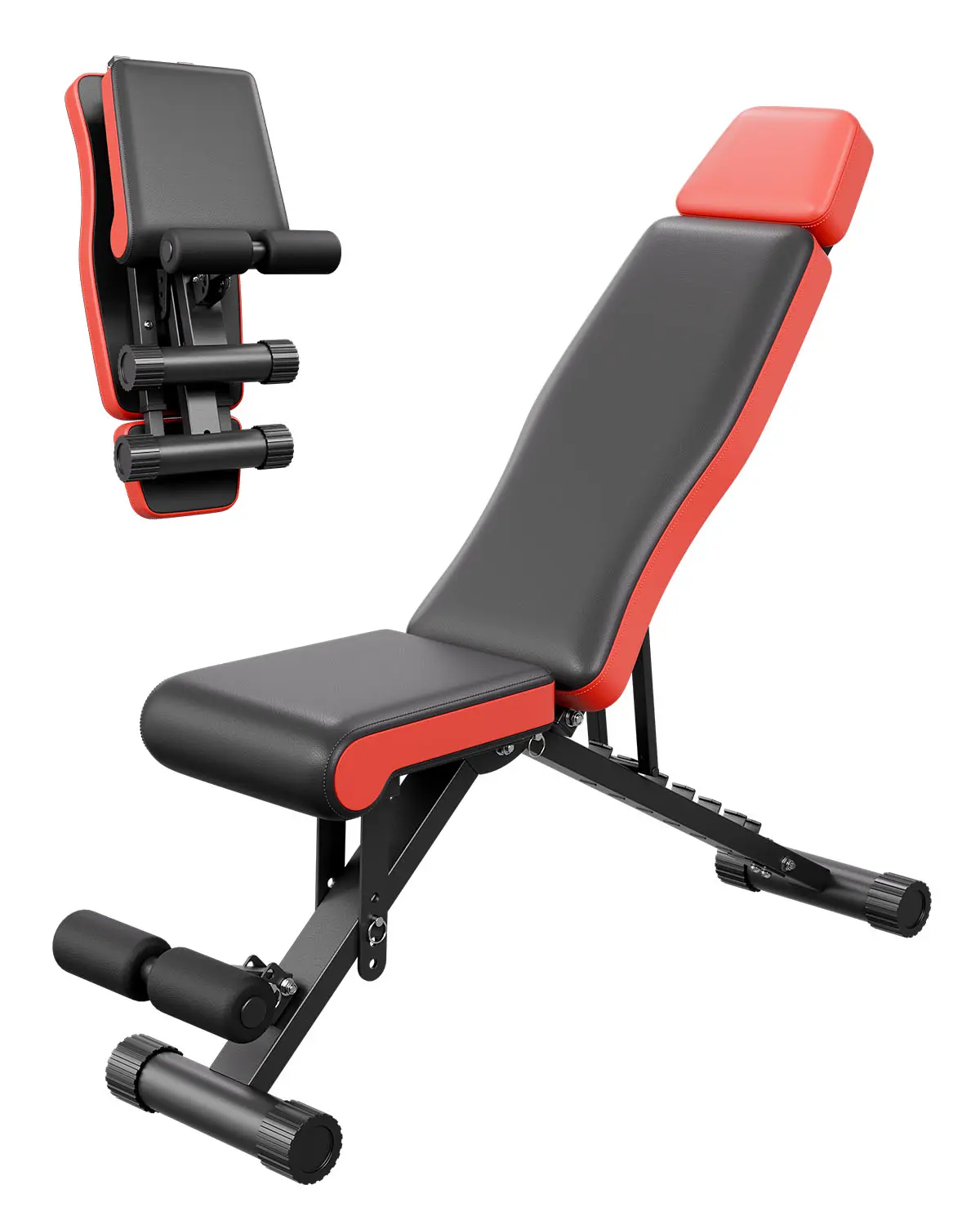Weight Bench, 660lbs Adjustable Weight Bench Press for Full Body Workout, Exercise Sit up Bench for Home Gym Strength Training, Flat Bench with Extended Head/Neck Protection & Quick Folding