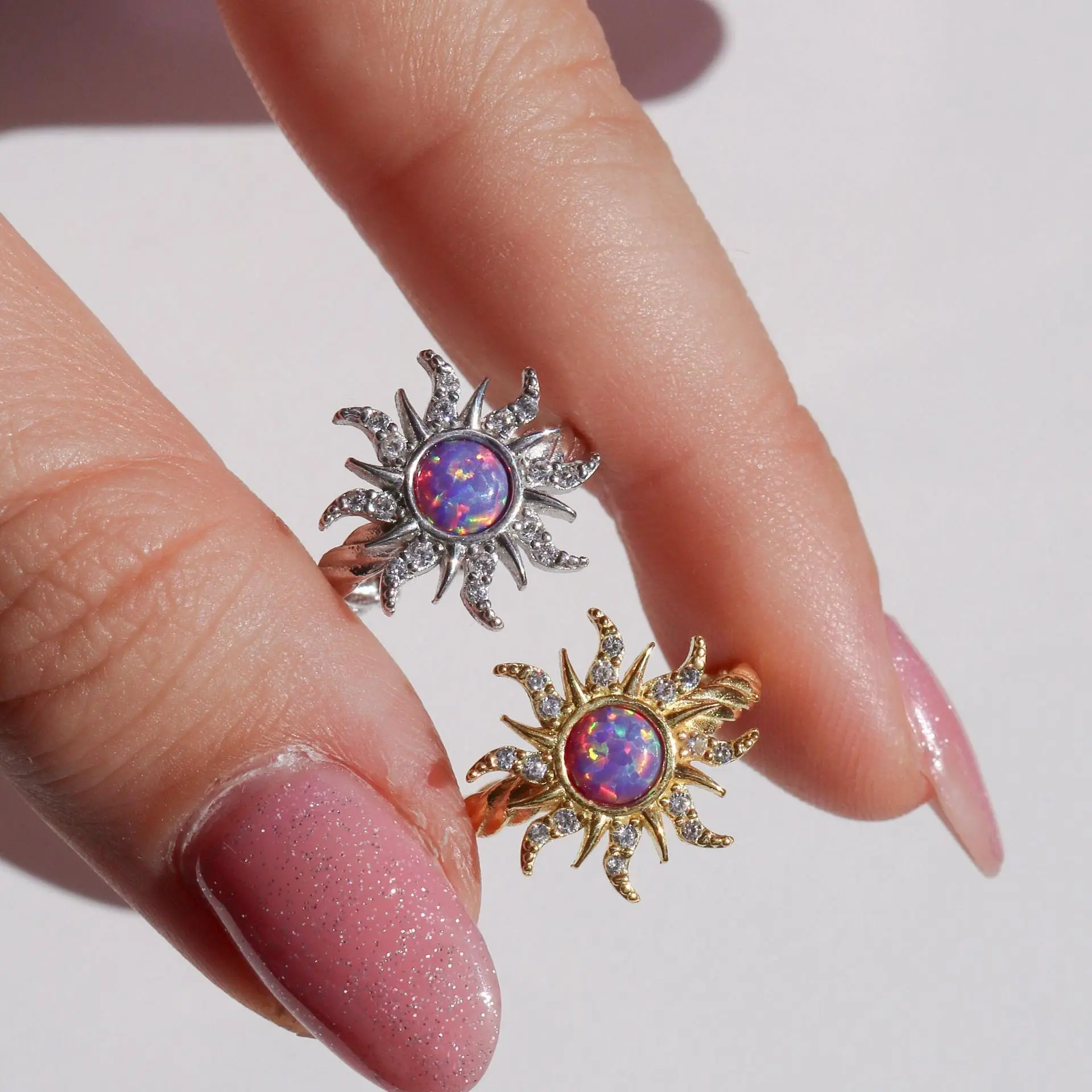 Rapunzel Spinning Sun Purple Opal Flower Princesses Necklace Pendant for Women Sundrop Charm Accessories Cubic Zirconia Princess Movie Gifts Jewelry