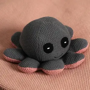 Knitted Stuffed Octopus Soft Toy Gift for Christmas Day Birthday