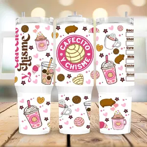 Cafecito y chisme Tumbler , 40 oz tumbler. gift for her, ice coffee cup, birthday gift for friend, gift for mom, christmas friend gift Beverage Drinkware