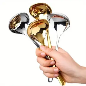 Stainless Steel Thickening Soup Ladle with Creative Long Handle for Home Kitchen Essential Tools