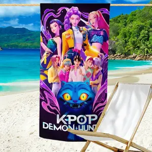 K-Pop Glitter Bath Towel, Soft Microfiber Fabric, Quick-Dry and Absorbent, Perfect for Beach Pool Bathroom, Ideal Gift