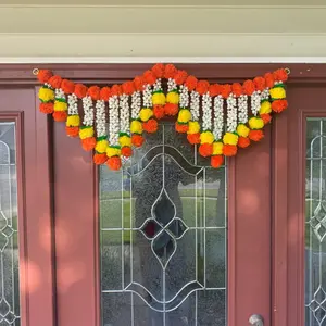 Marigold Jasmine Door Toran | Handmade Festive Decor | Perfect for Diwali, Navratri, Weddings & Indian Celebrations