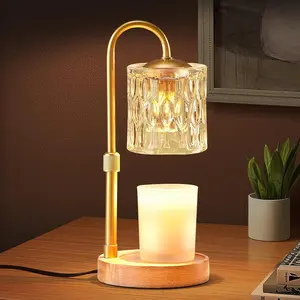 Dimmable Candle Warmer Lamp with Timer, Height Adjustable Electric Candle Wax Warmer, Christmas Birthday Gifts for Women Mom, House Warming Gifts   Room Decor, Solid  Base