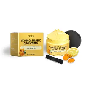 OUHOE Vitamin C Turmeric Clay Face  Deep Pore Cleansing Blackhead Prevention Even  Skin Care holiday deal bulk christmas gift earth facemask amsunday